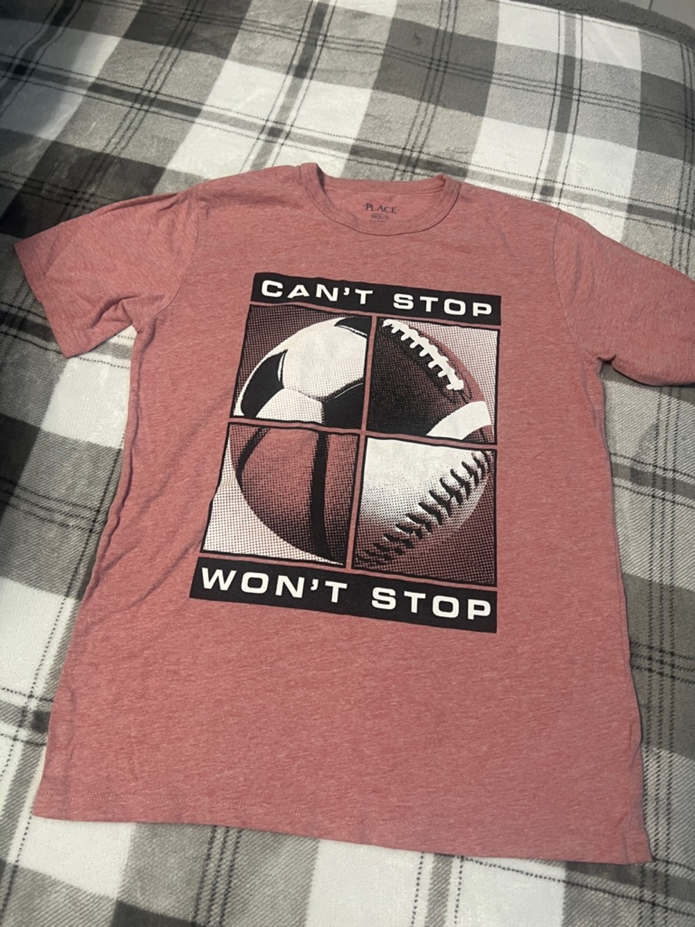 The Children's Place Heather Red 'Can't Stop Won't Stop' Sports Graphic Tee